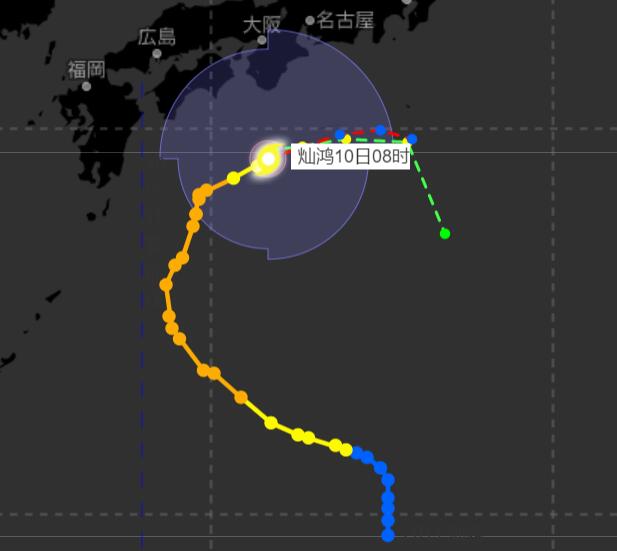 十四号台风最新路径图更新 今日台风灿鸿实时路径图发布