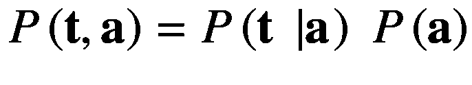 $$ Plef<em></em>t(mathbf{t},mathbf{a}
ight)=Plef<em></em>t(mathbf{t};left|mathbf{a}
ight.
ight);Plef<em></em>t(mathbf{a}
ight) $$