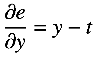 $$ frac{partial e}{partial y}=y-t $$