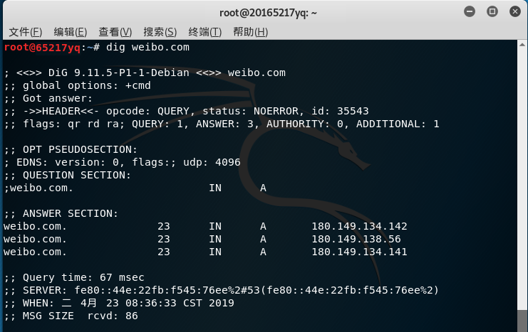 ## 2018-2019-2 网络对抗技术 20165217 Exp6 信息搜集与漏洞扫描